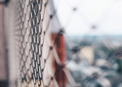 high bridge with safety net